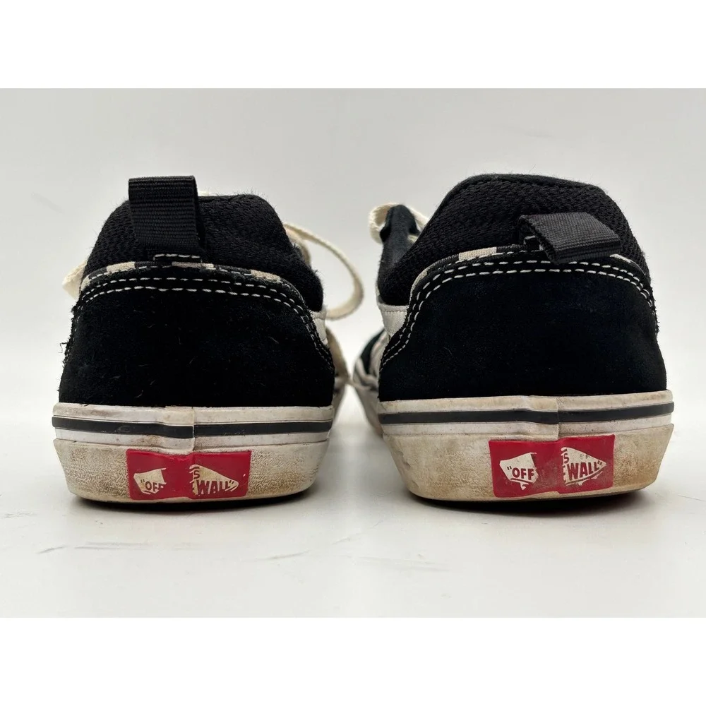 Vans Youth Size 7 Black White Checkerboard Suede Low Top Skate Sneakers Shoes